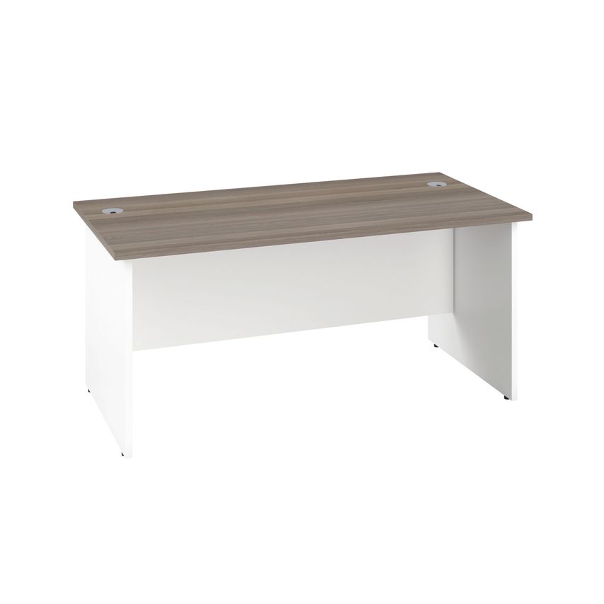 Jemini Rectangular Panel End Desk 1600X800mm Grey Oak/White - KF804772