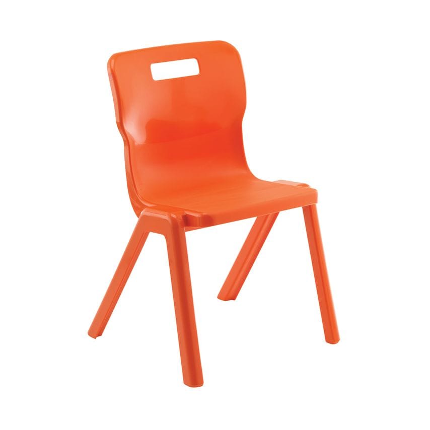 Titan One Piece Chair 380mm Orange, Pack of 10 - KF78565