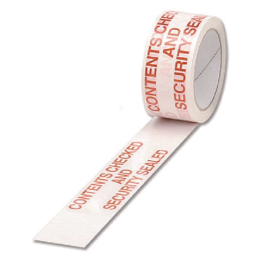 Value Product Polypropylene Tape Printed Contents Checked 50mm x 66m, Pack of 6