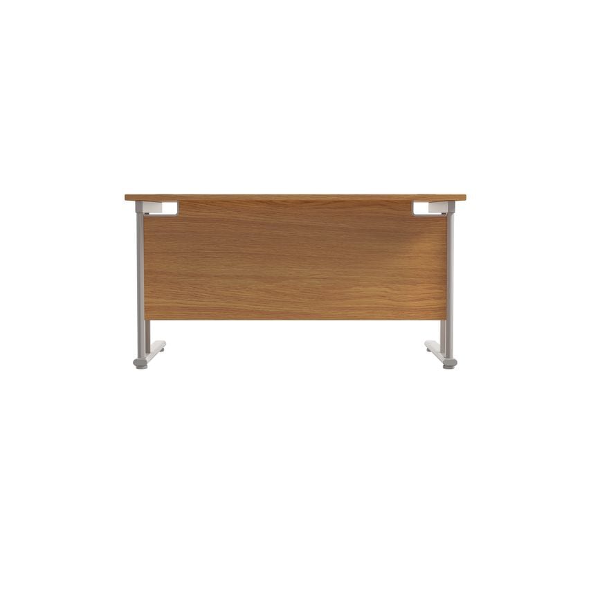 Jemini Cantilever Rectangular Desk 1400X800mm Nova Oak/Silver - KF806943