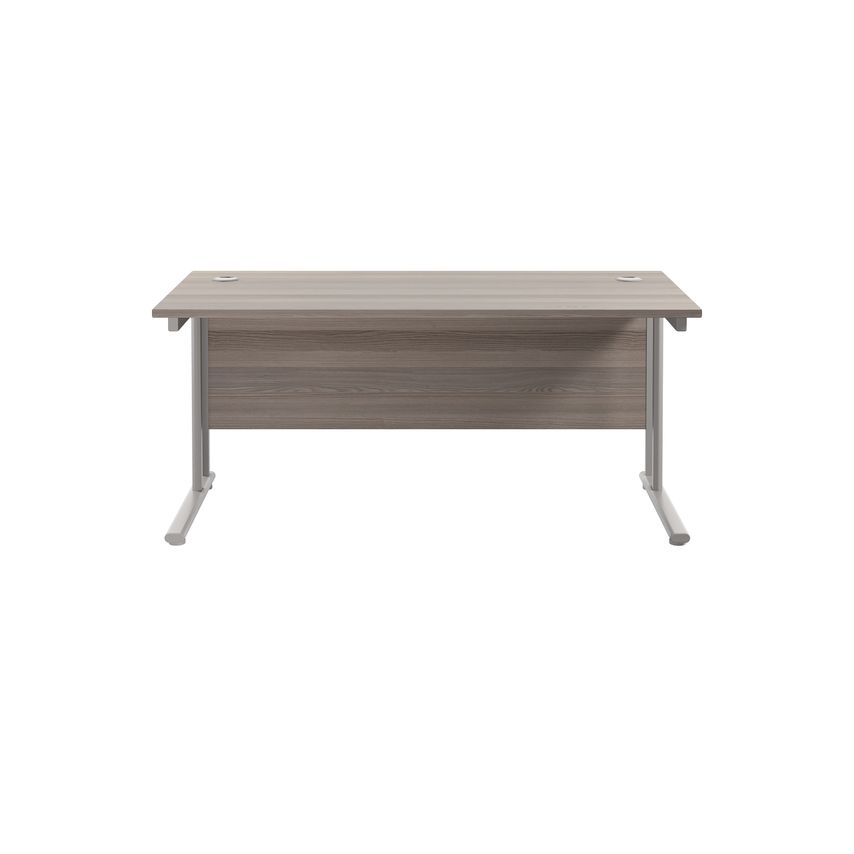 Jemini Cantilever Rectangular Desk 1800X800mm Grey Oak/Silver - KF807179