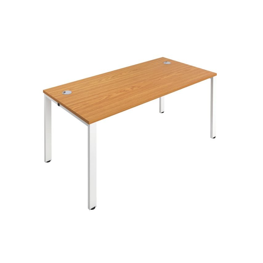 Jemini 1 Person Bench Desk 1200X800mm Nova Oak/White - KF808503