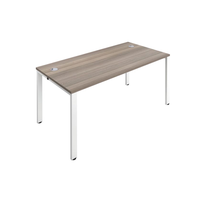 Jemini 1 Person Bench Desk 1200X800mm Grey Oak/White - KF808497