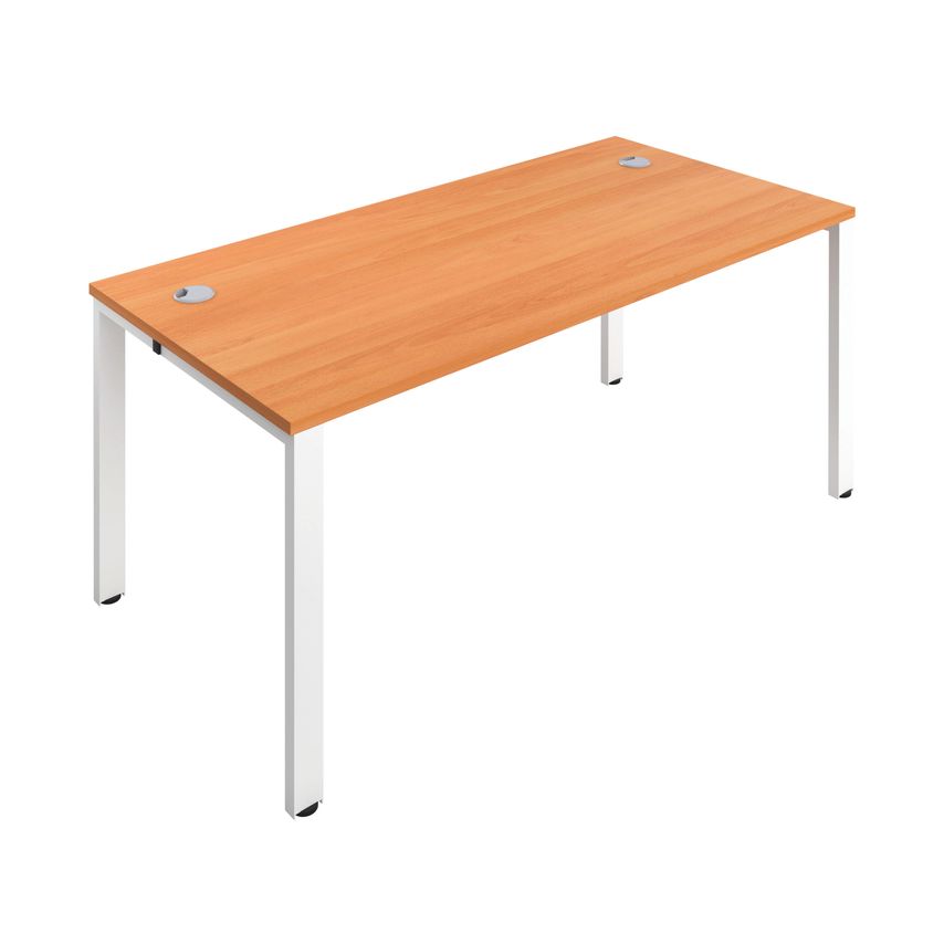Jemini 1 Person Bench Desk 1600X800mm Beech/White - KF809203