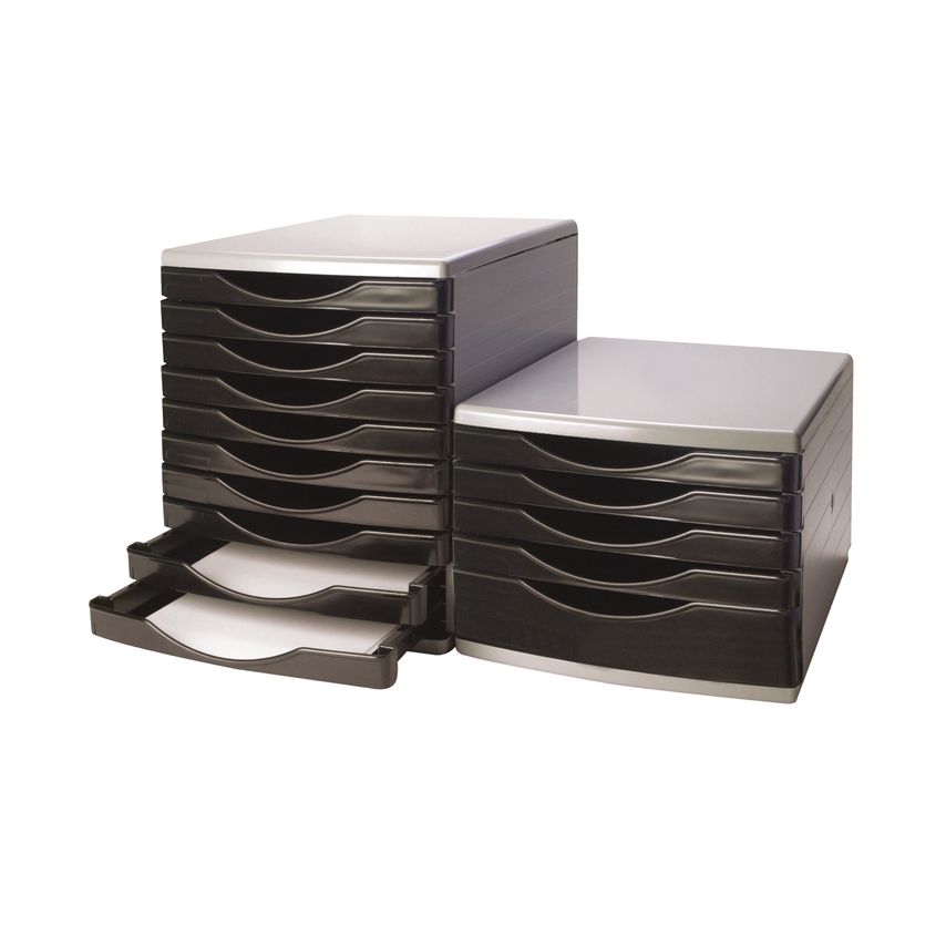 Q-Connect 5 Drawer Tower Black and Grey (Dimensions L345 X W290 X H220mm) - KF02