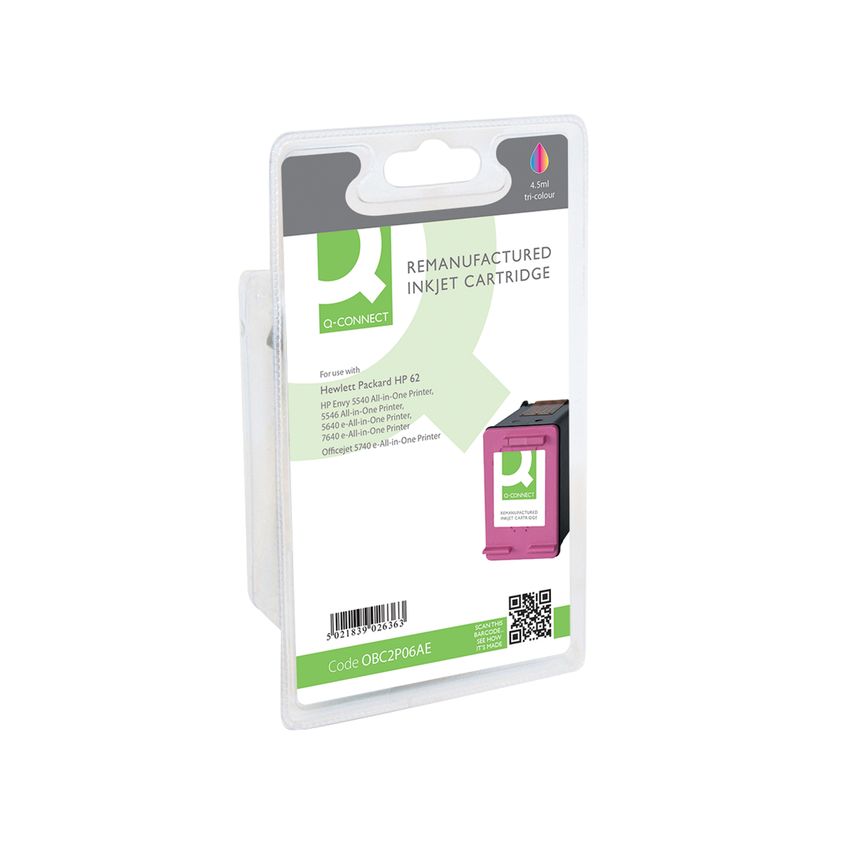 Q-Connect 62 InkJet Cartridge 3 Colour (Capacity 4.5ml) C2P06AE
