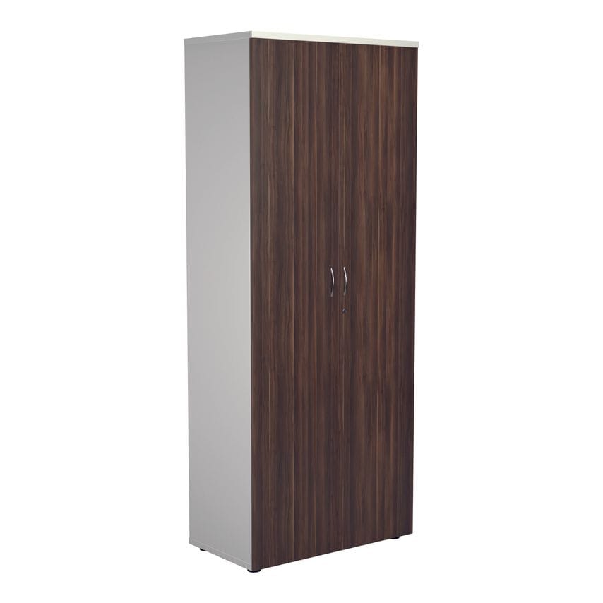 Jemini 2000 Wooden Cupboard 450mm Depth White/Dark Walnut - KF811114