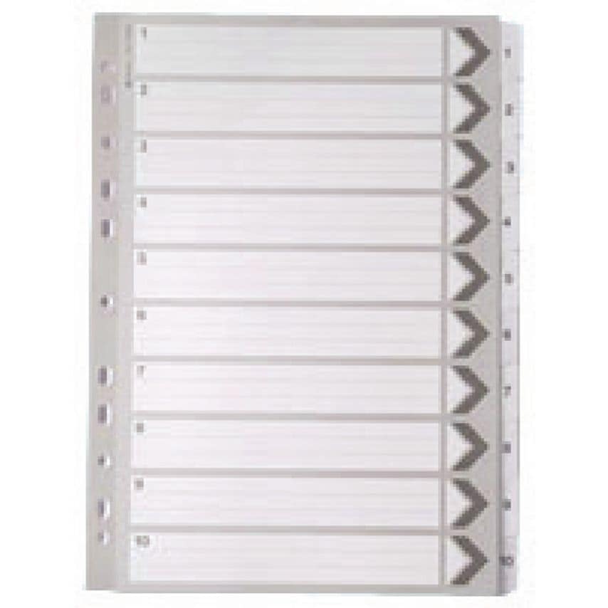 Value Product A4 White 1-10 Mylar Index (Mylar Reinforced Tabs and Ho- you get 5