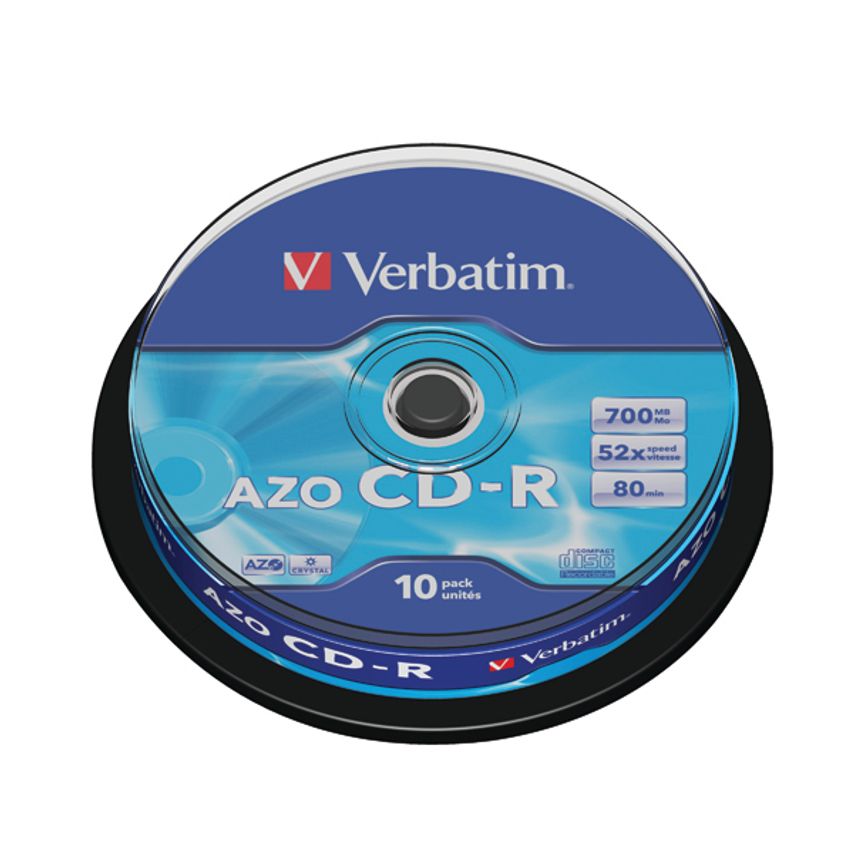 Verbatim Cd-R Datalife Non-AZO 52x 700MB (Pack of 10) 43437