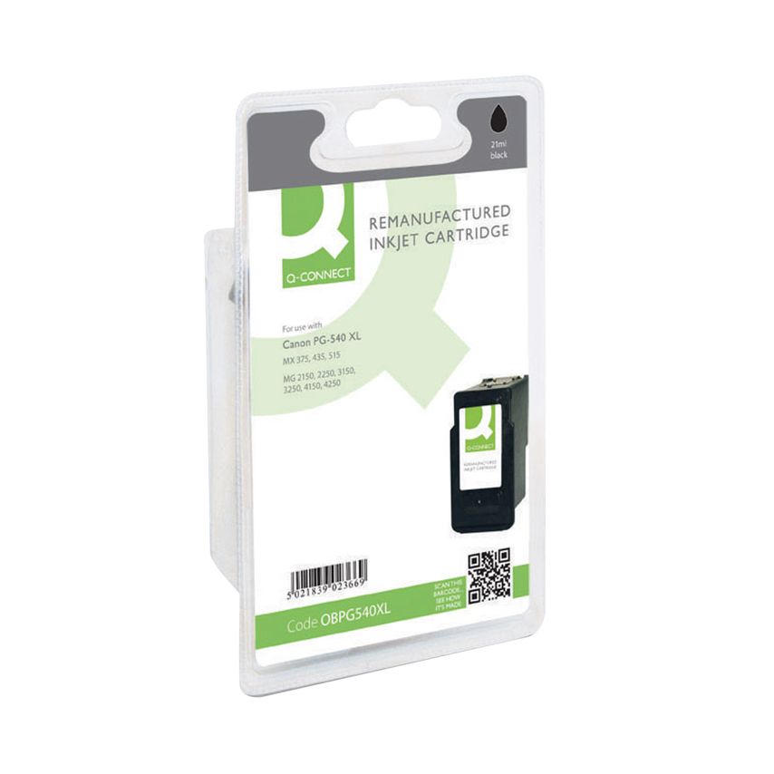 Q-Connect PG-540XL Remanufactured Black InkJet Cartridge High Yield 5222B004