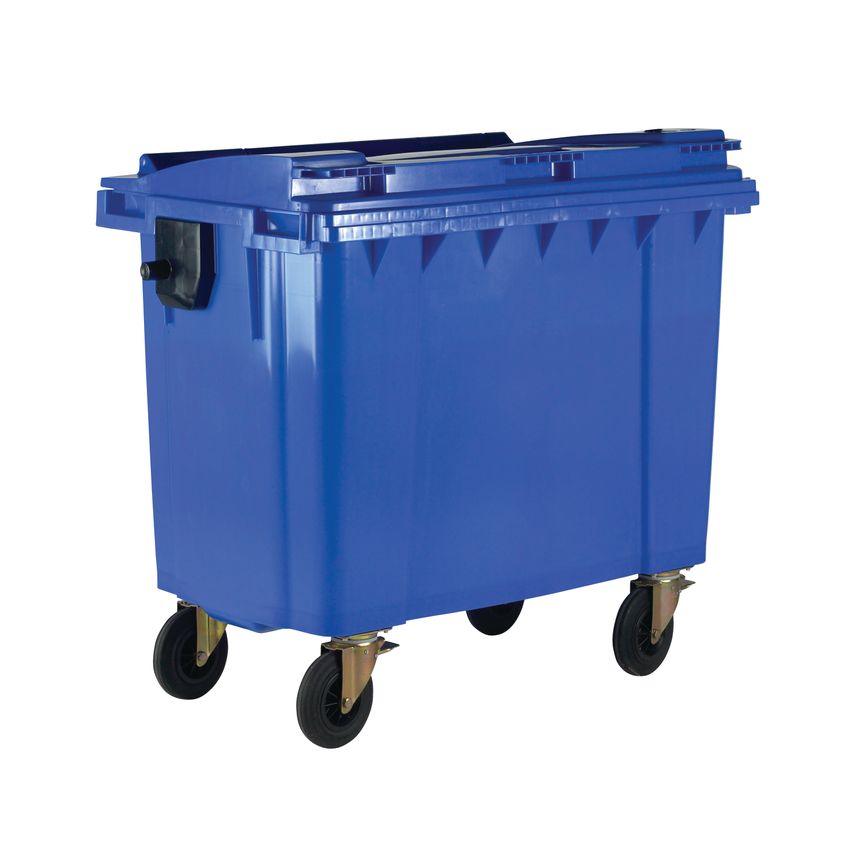 VFM Wheelie Bin with Flat Lid 1100L Blue (Dimensions H1450 X W1400 X D1200mm) 37