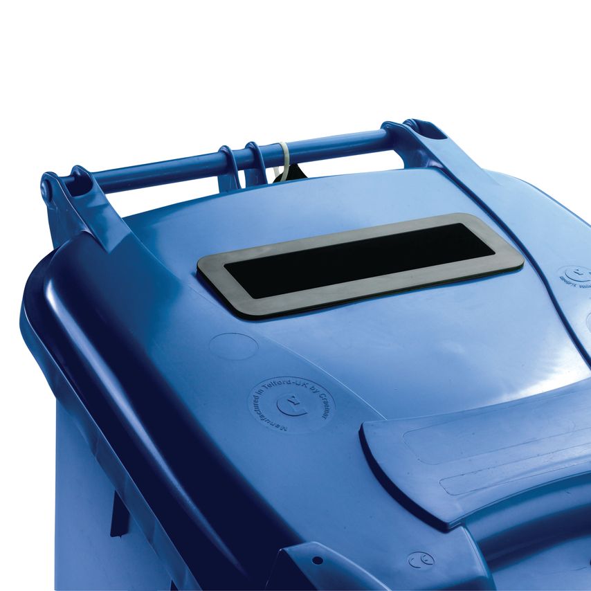 VFM Confidential Waste Wheelie Bin 240L Blue 377892