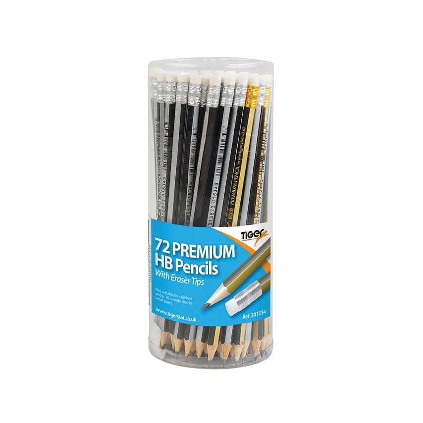 Sundry HB Eraser Tip Pencils Pot Assorted (Pack of 72) 301534