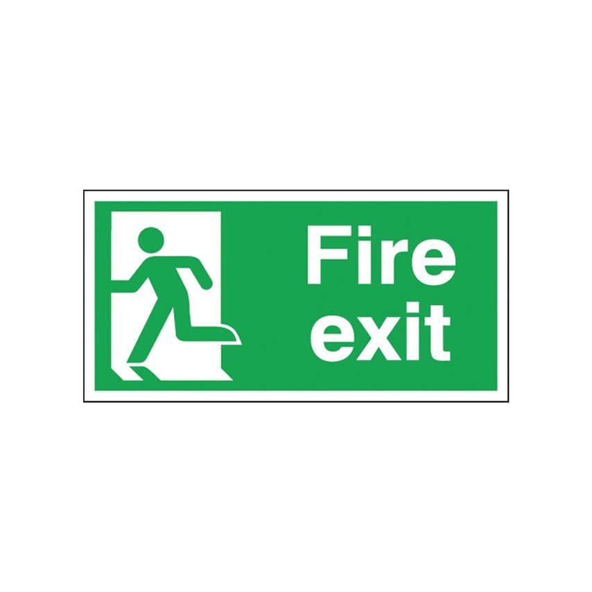 Signs & Labels Safety Sign Fire Exit Running Man Left 150 x 300mm Self-adhesive