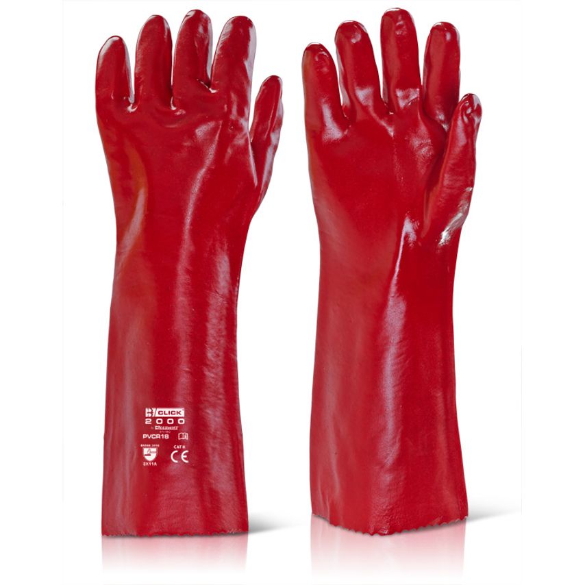 Beeswift PVC Gauntlet Red 18"  - Pack of 10