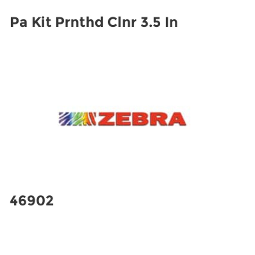 Zebra Pa Kit Prnthd Clnr 3.5 In- you get 12