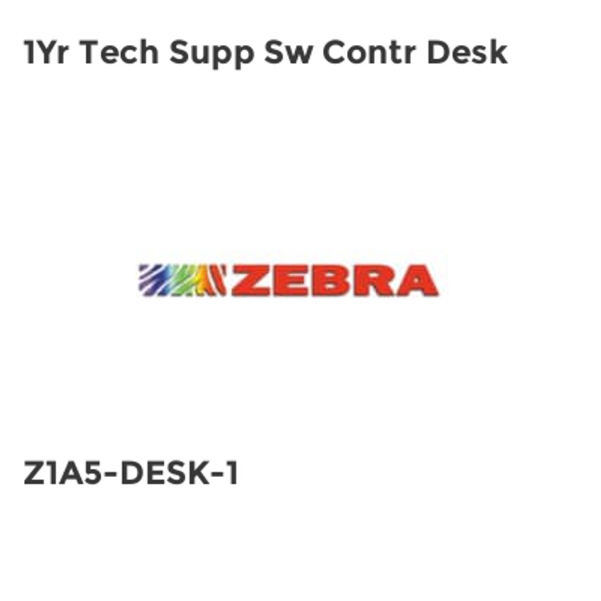 Zebra 1YR Tech Supp SW Contr Desk- you get 14