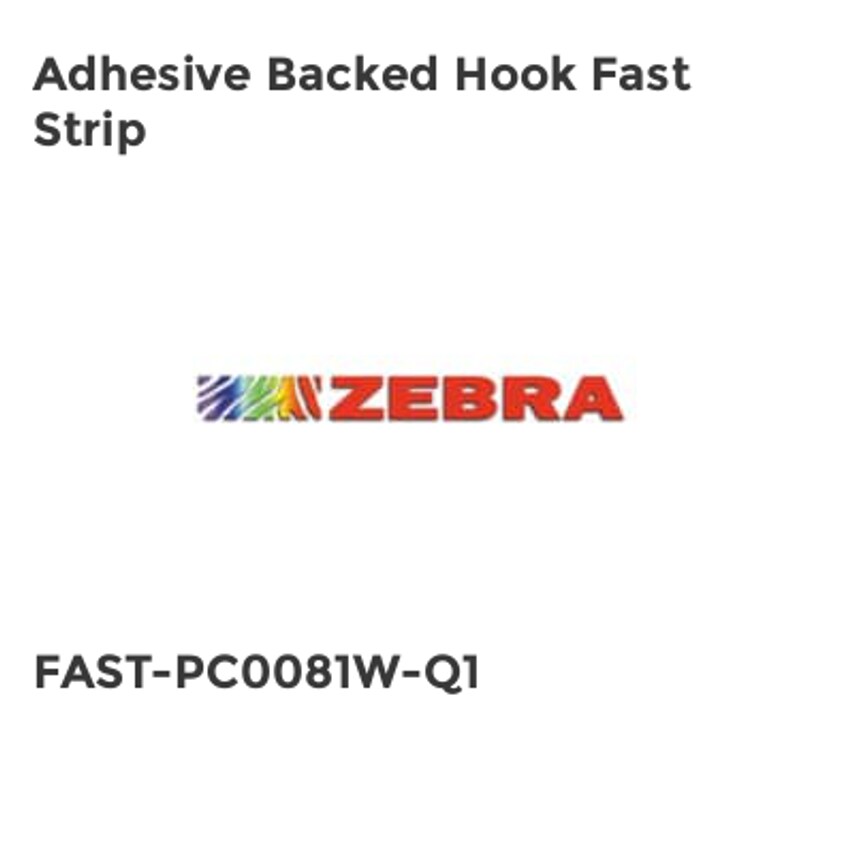 Zebra Adhesive Backed Hook Fast Strip- you get 22