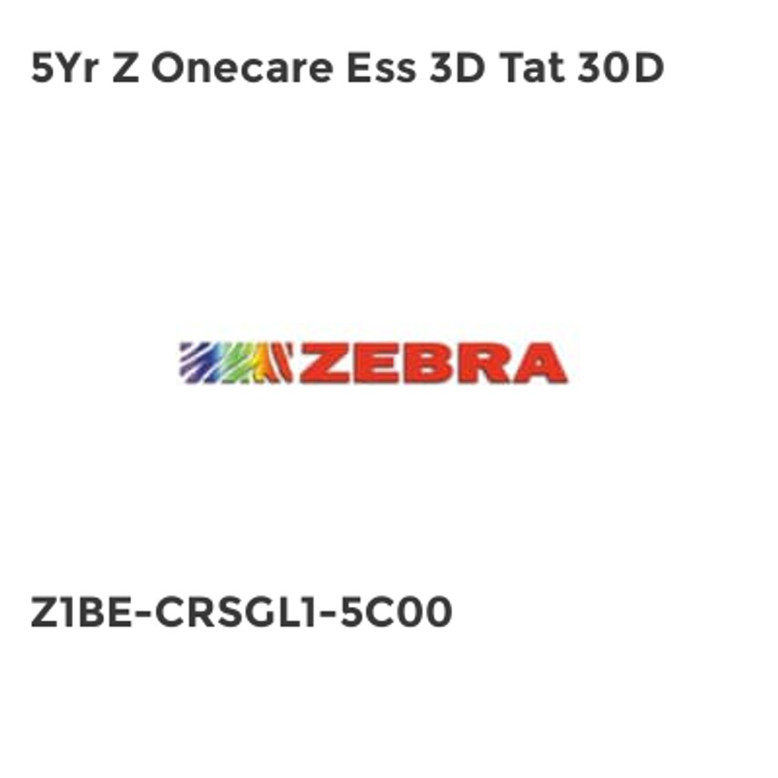 Zebra 5Yr Z Onecare Ess 3D Tat 30D- you get 2