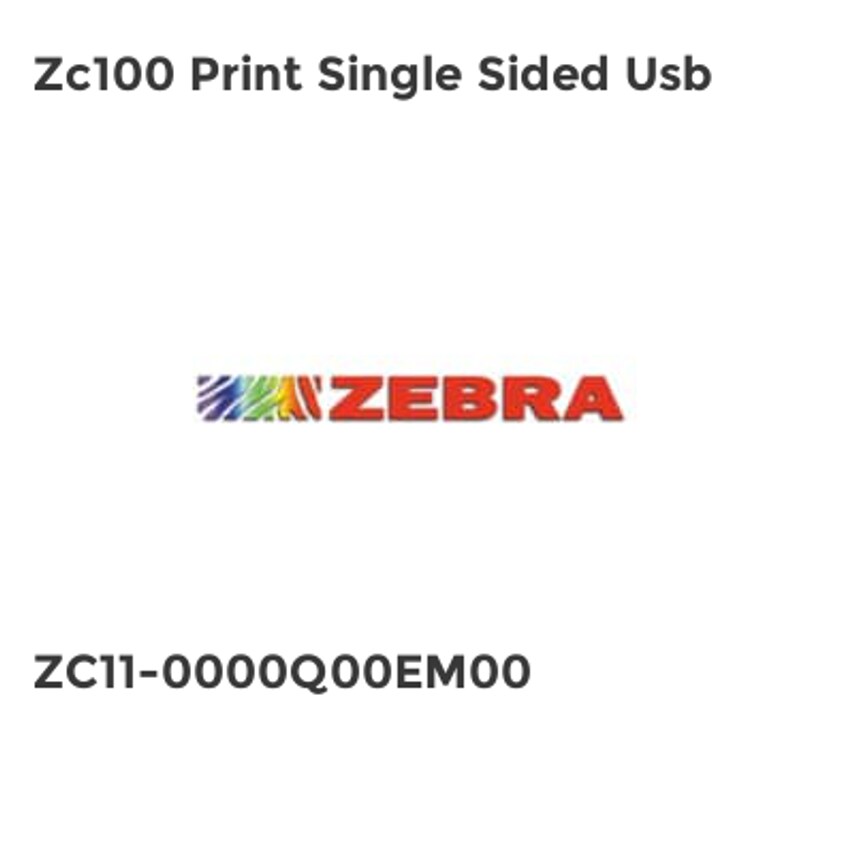 Zebra Zc100 Print Single Sided Usb