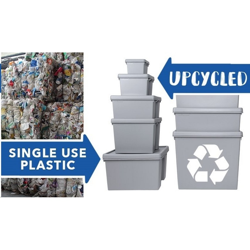 Shop Wham Bam Grey Upcycled Heavy Duty Storage Box 45 Litre Plastic