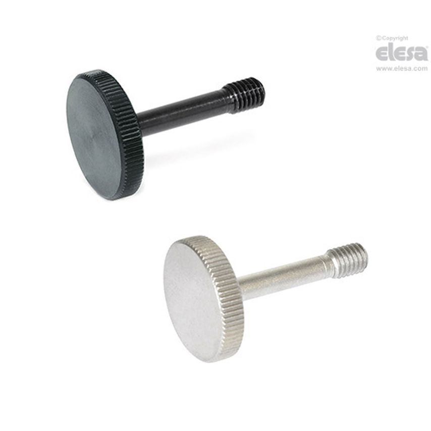 ELESA Knurled retained grip knob-GN 653.2-M6-30-NI
