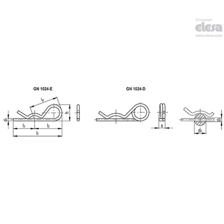 Shop ELESA Spring cotter pinGN 1024ST4E Spring Pins Zoro UK