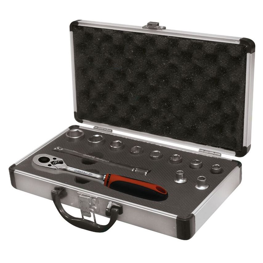 EGA Master Set of 12 Pieces Socket Wrenches 1/4" 4 - 12mm (6 Edges)