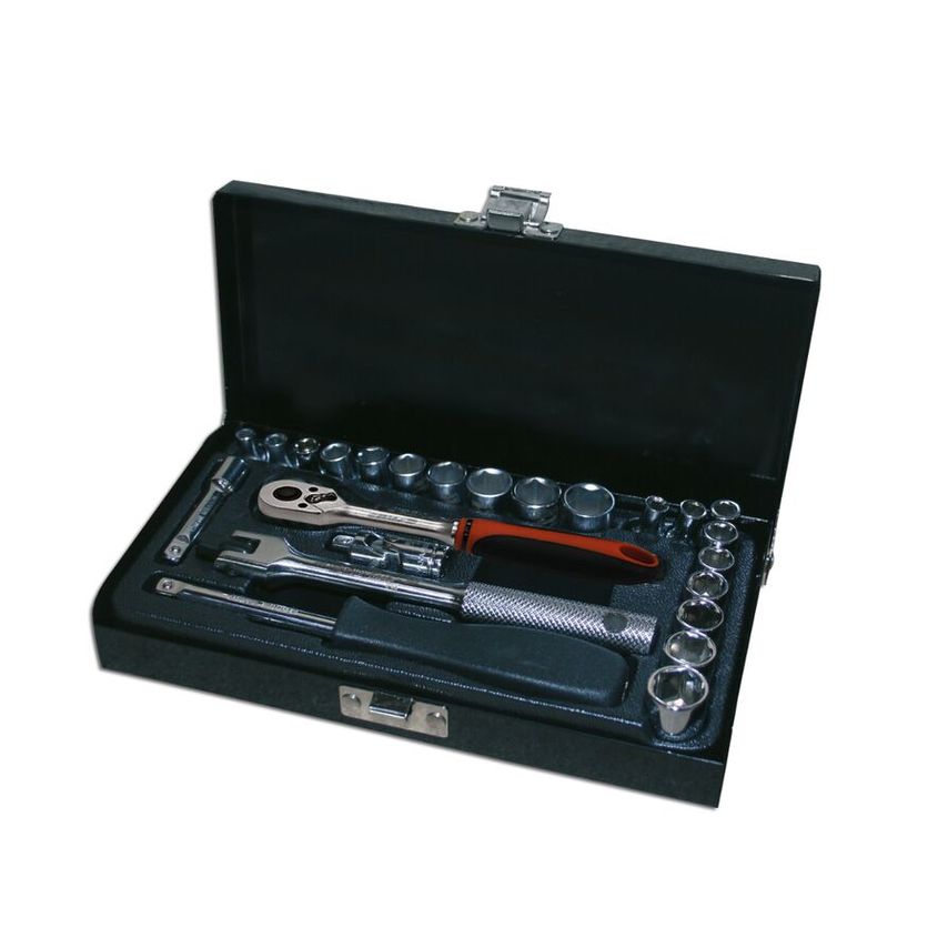 EGA Master Set of 24 Pieces 1/4" Socket Wrenches (4-13mm Y 3/16" - 1/2") 6 Edges