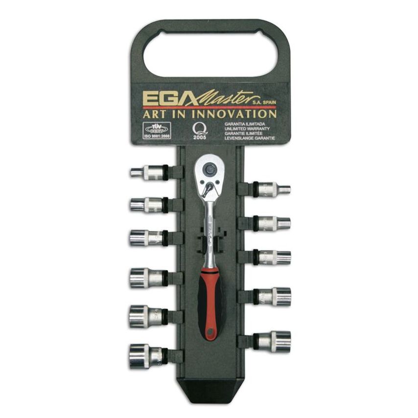 EGA Master Set of 12 Pieces- Hex. Socket Wrenches and Reversible Ratc- you get 2