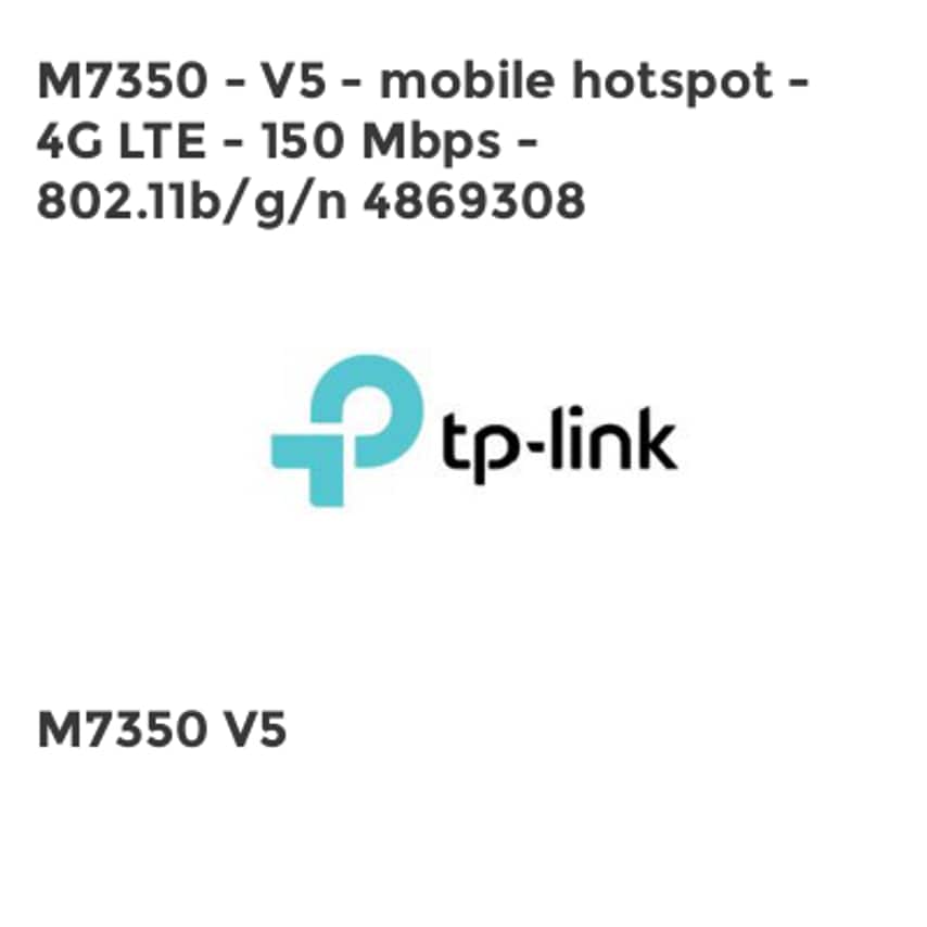 TP-Link M7350 - V5 - mobile hotspot - 4G LTE - 150 Mbps - 802.11b/g/n 4869308