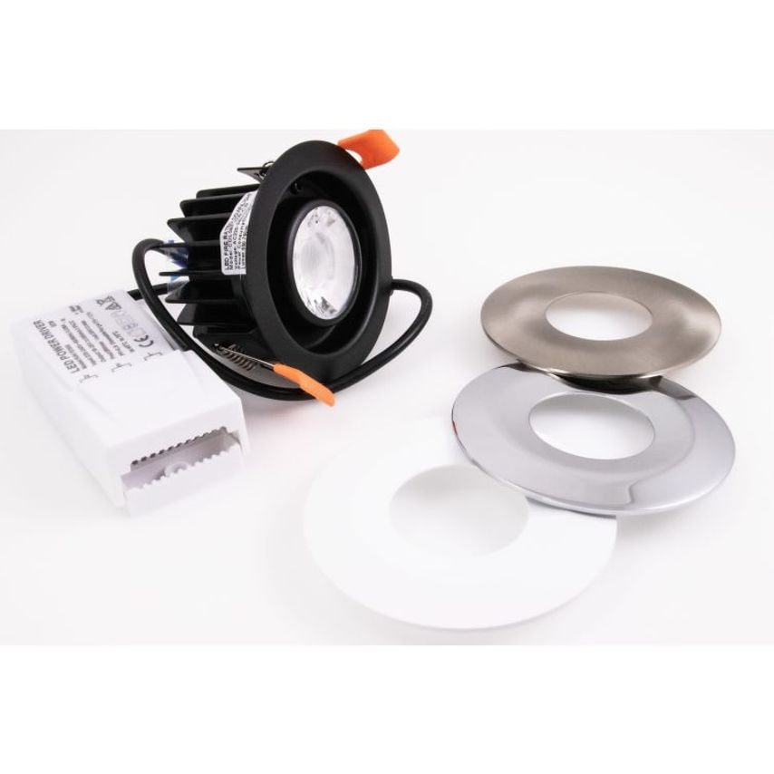 AL 8W Fire Rated LED Spotlight (IP65 Rated) - Warm White 3000K  -  Matt White Fi
