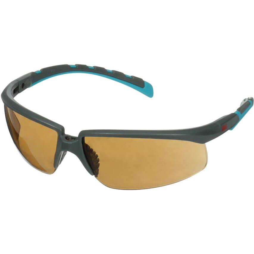 3M Solus 2000 Safety Glasses Grey/Blue-Green Temples Brown Lens