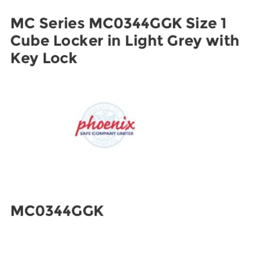 Phoenix MC Series MC0344GGK Size 1 Cube Locker in Light Grey with Key Lock
