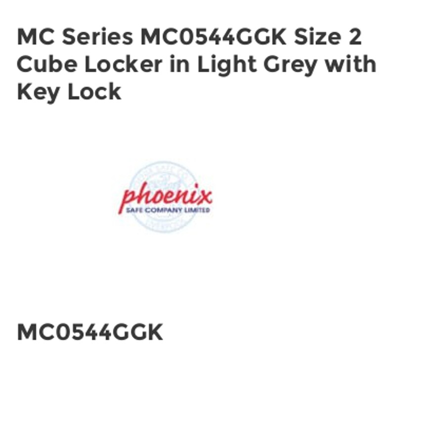 Phoenix Safe Phoenix Safe MC Series MC0544GGK Size 2 Cube Locker in Light Grey with Key Lock