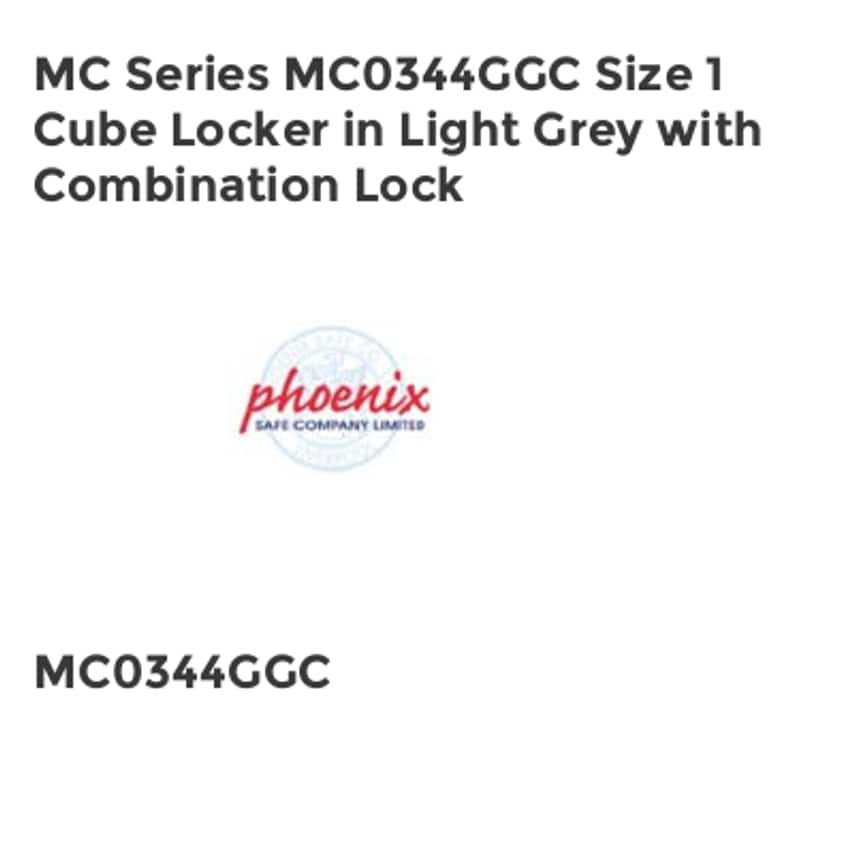 Phoenix MC Series MC0344GGC Size 1 Cube Locker in Light Grey with Combination Lo