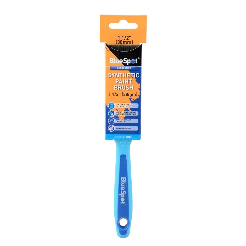 Blue Spot Tools 1 1/2" (38mm) Synthetic Paint Brush with Soft Grip Handle