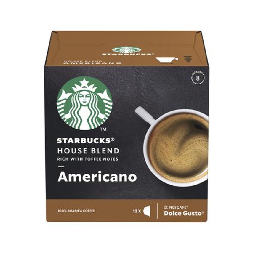 Starbucks Dolce Gusto House Blend Americano Coffee Pods - Pack of 12
