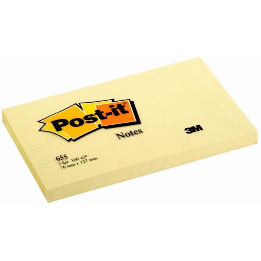 post it Notes adhésives Post-it 127 x 76 mm Jaune - 100 Feuilles