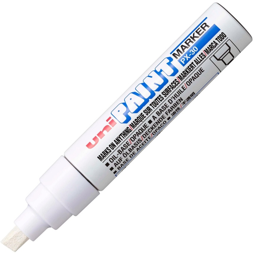 Uni-Ball PX30 Series Paint Marker White Broad Tip Size Chisel Nib Pack of 1