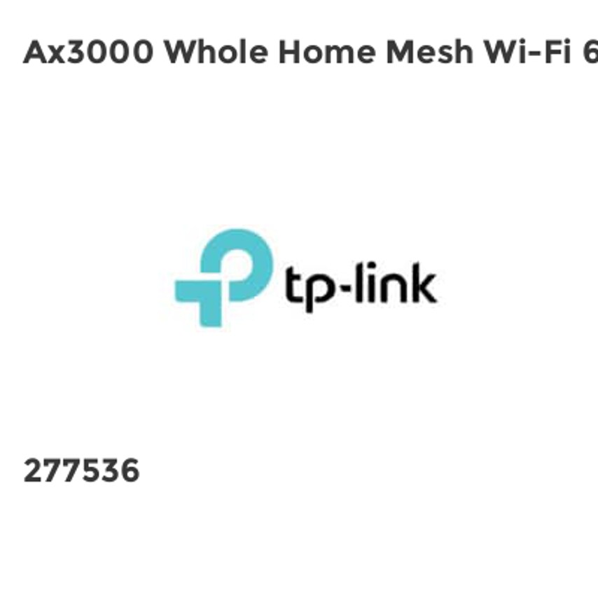 TP-Link Ax3000 Whole Home Mesh Wi-Fi 6