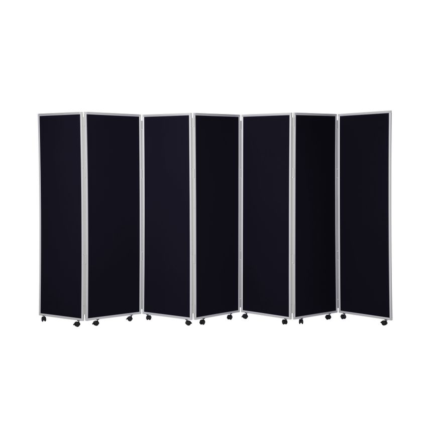 Pinewood Associates Mobile Concertina Room Dividers 1800mm High 7 Panel Woolmix Fabric Grey