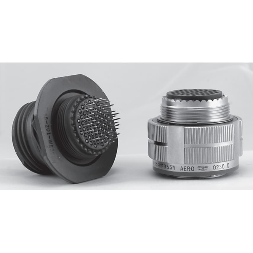 38999 Series III (AE320S) - Wall Mount Receptacles (S/Steel Shell, Electrodeposited Nickel with Firewall Insert)