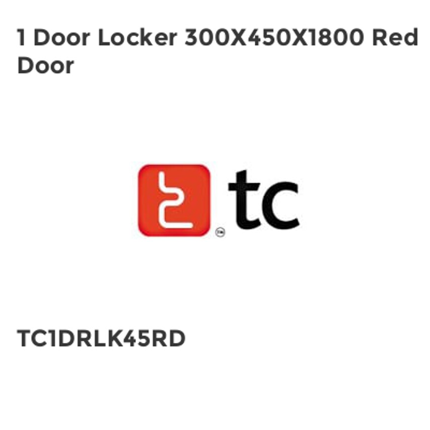 Tc 1 Door Locker 300 x 450 x 1800 Red Door