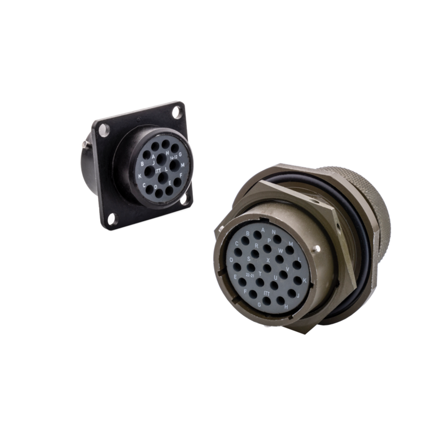 ITT Cannon KPT 2C 2#20 SKT RECP KPT00F8-2S