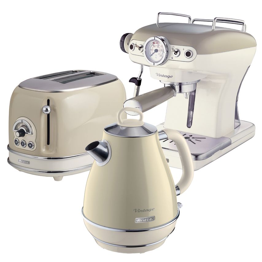 Ariete Breakfast Pack ARPK4 1.7L Vintage Kettle, Vintage 2 Slice Toaster and Vin