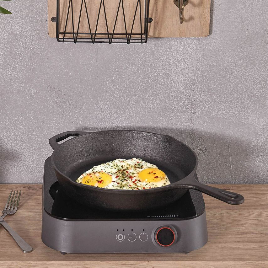 Living and Home Cast Iron Non-stick Frying Pan Enamel BBQ Grill Skillet Inductio