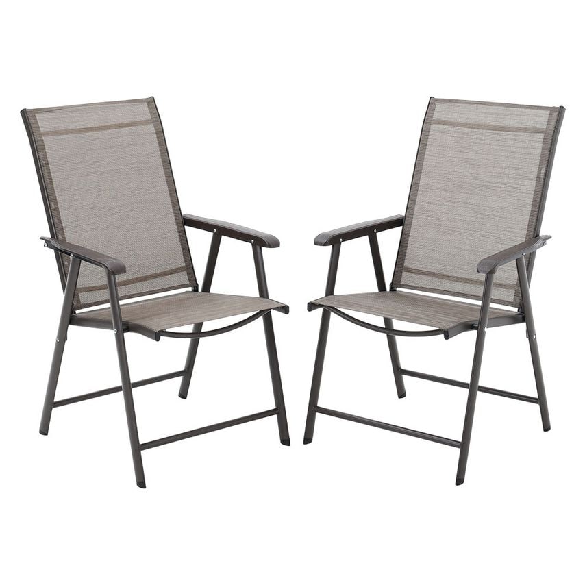 Living and Home Set of 2 Folding Garden Chair with Metallic Frame