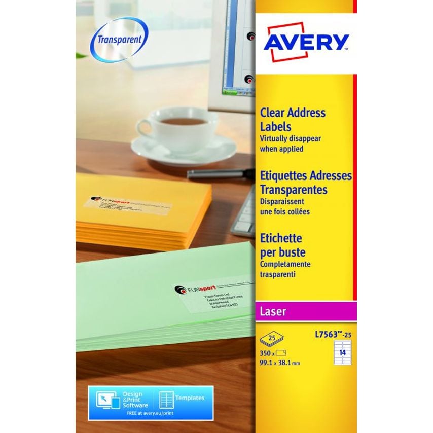 Avery Clear Laser 350 Labels | Postage & Packaging Supplies > Labels > Labels