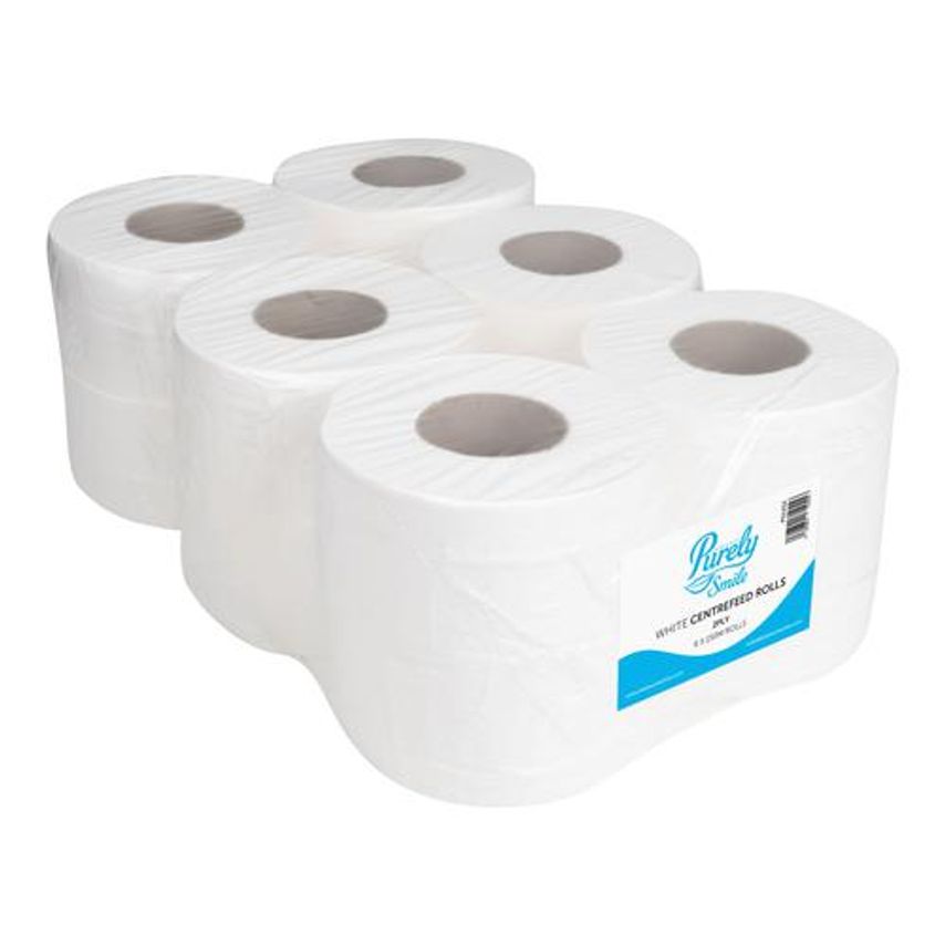 Valuex Centre Feed Roll 2 Ply 150m White, Pack of 6 PS1212
